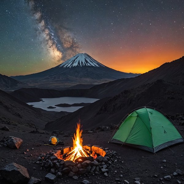Quels sont les conseils pour un camping en région volcanique avec des adolescents?